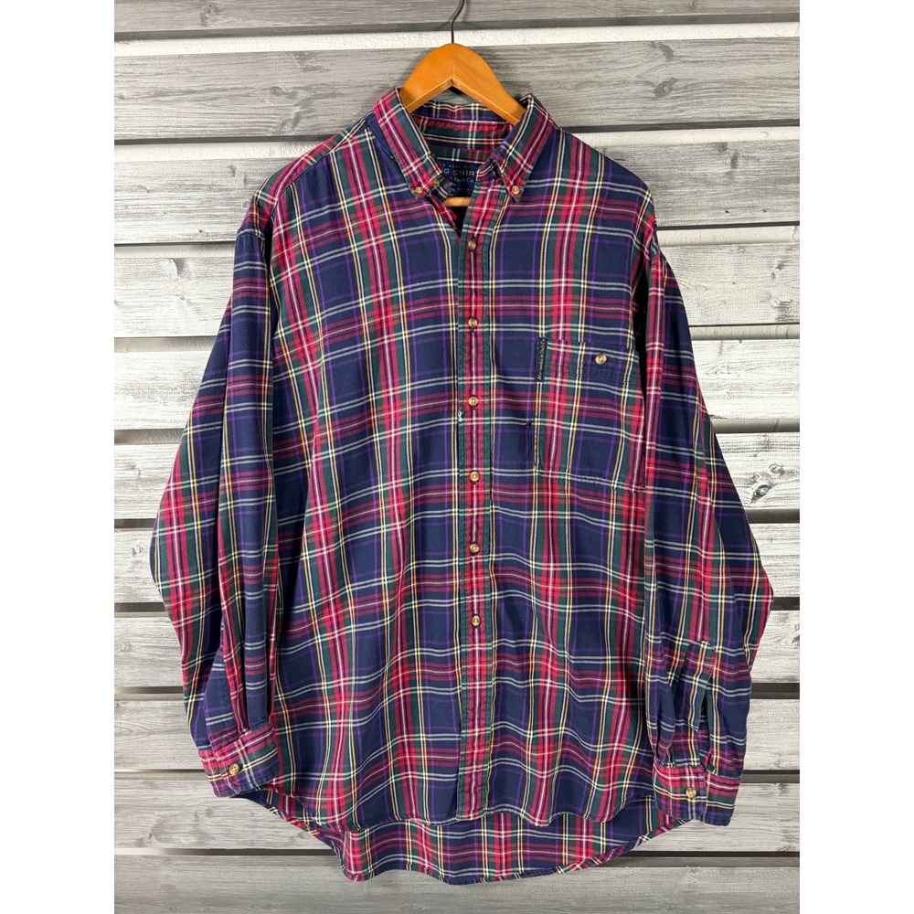 Vintage 90s Abercrombie & Fitch The Big Shirt Mens L Plaid Flannel Button Down